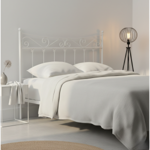 Cabecero de forja blanco modelo Madrid con diseño colonial para dormitorio moderno.
