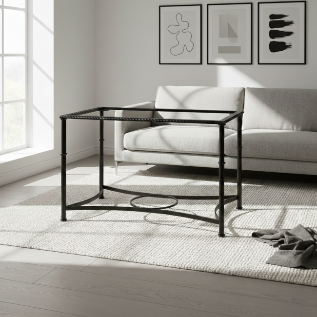 Mesa de forja elevable Sevilla en negro