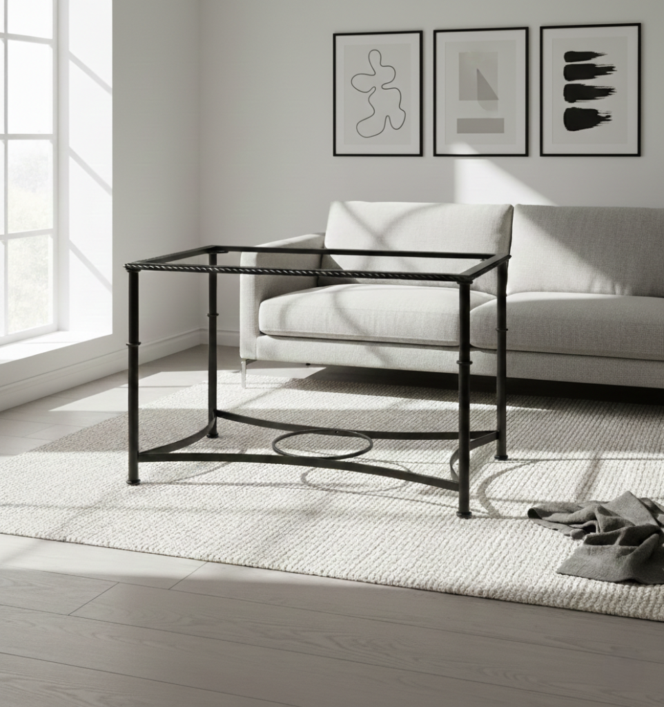 Mesa de forja elevable Sevilla en negro