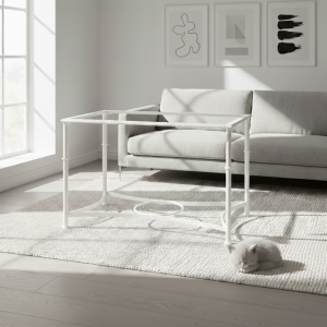 Mesa de forja elevable Sevilla en blanco