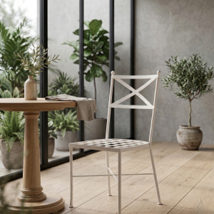 Silla de forja Florencia blanca