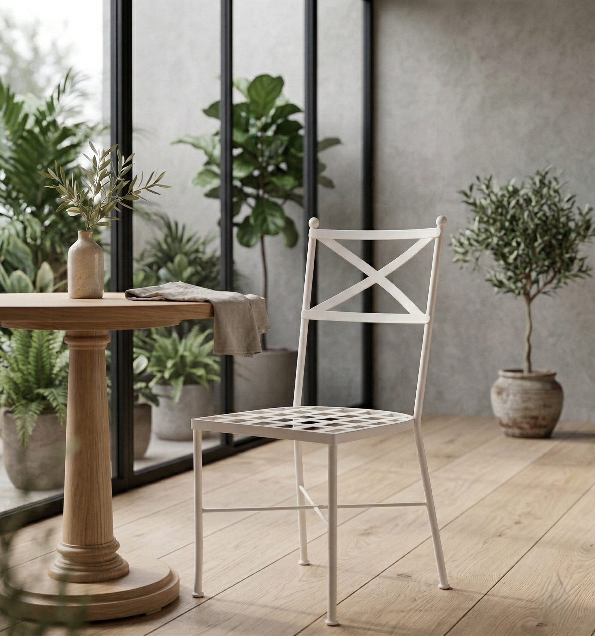 Silla de forja Florencia en blanco