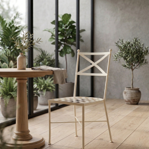Silla de forja Florencia marfil