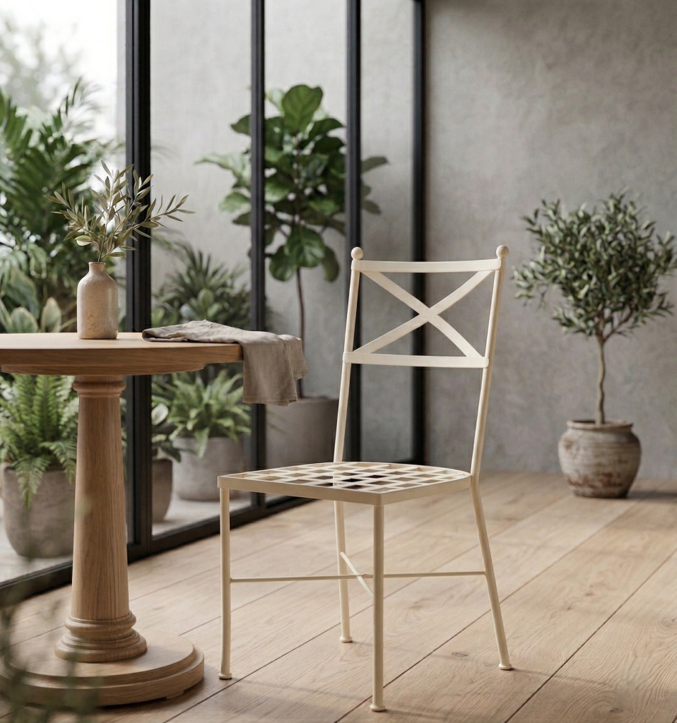 Silla de forja Florencia marfil