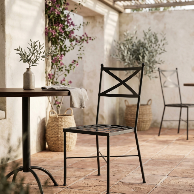 Silla de forja Florencia negra