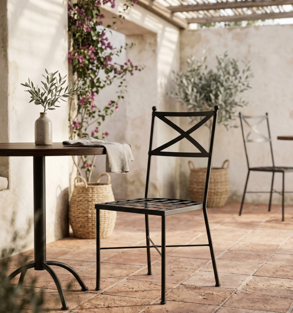 Silla de forja Florencia negra