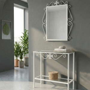 Consola de forja Málaga en blanco