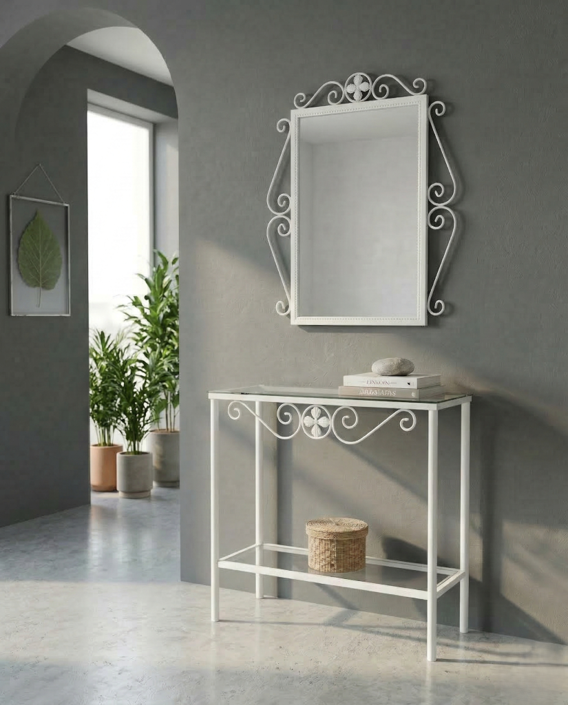 Consola de forja Málaga en blanco