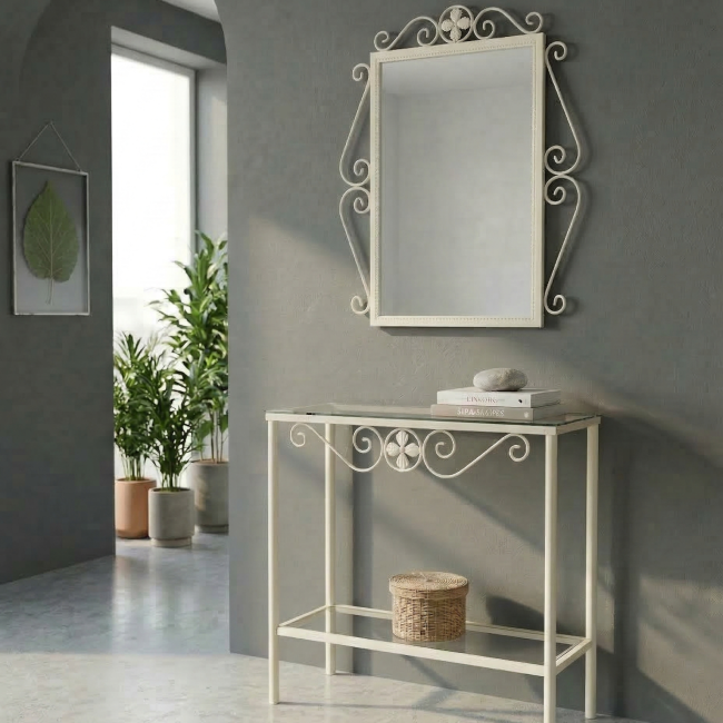 Consola de forja Málaga en blanco