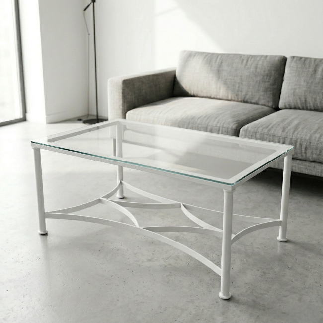 Mesa camilla de forja Alcolea en blanco