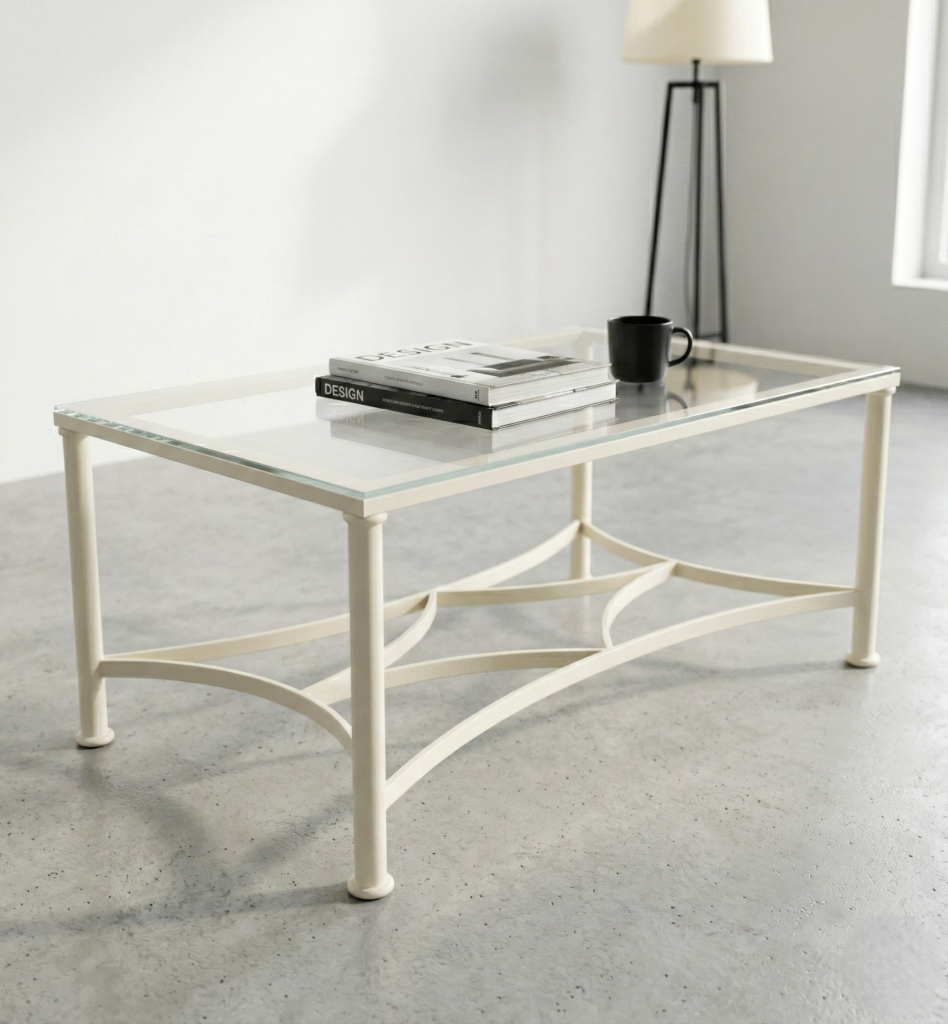 Mesa camilla de forja Alcolea en marfil