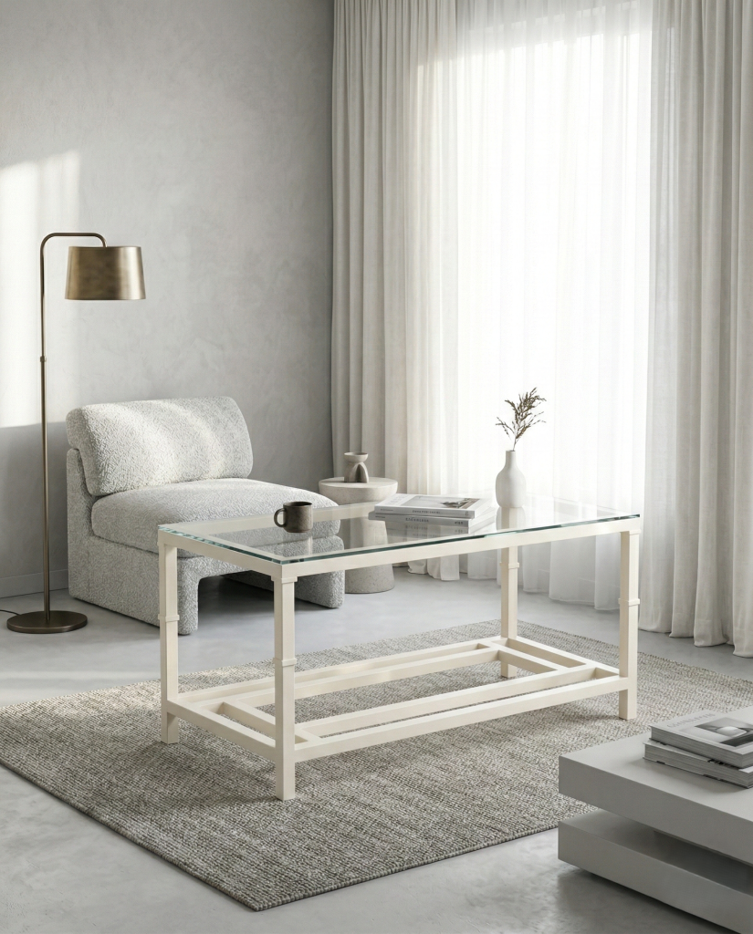 Mesa camilla elevable Grazalema en marfil