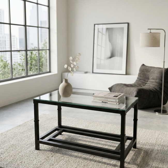 Mesa camilla elevable Grazalema en negro