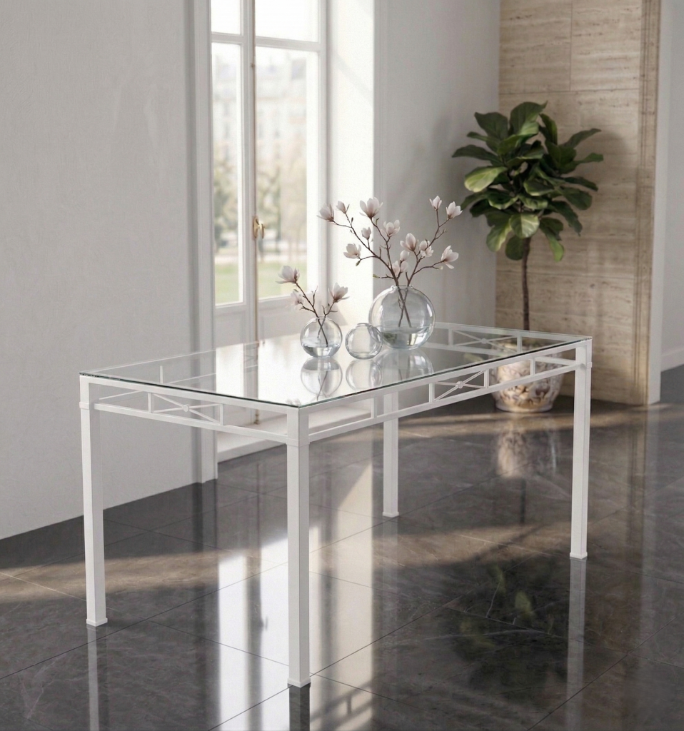 Mesa de forja Florencia en color blanco