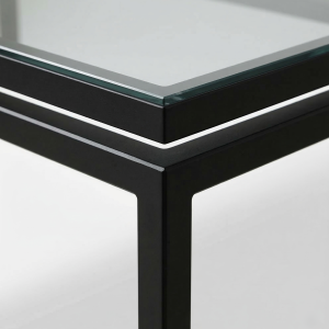 Detalle de mesa de forja moderna Jaén en color negro