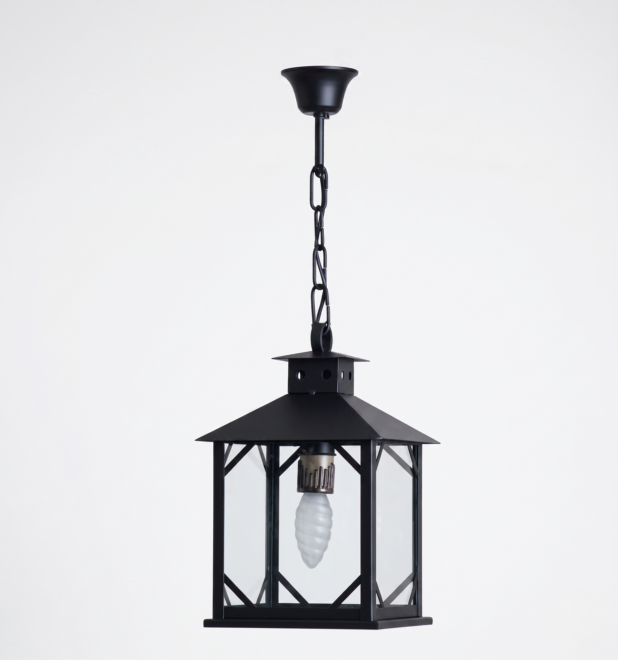 Farol de techo de forja Mérida en negro
