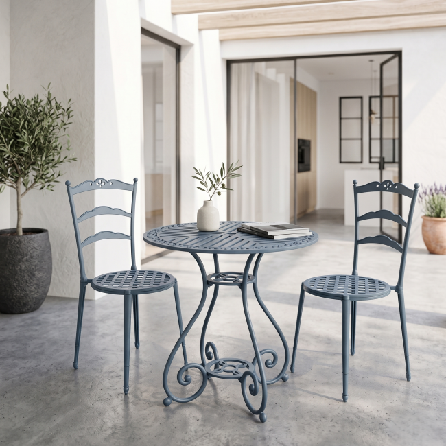 Conjunto velador Triana y dos sillas Triana
