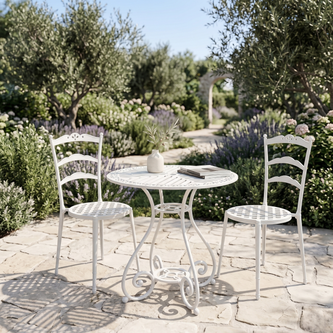 Mesa velador Triana en blanco