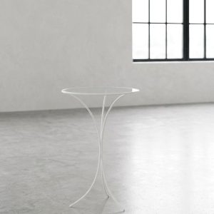 Mesita velador de forja blanca